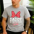 Daddy Of The Birthday Girl Cute Pink Bow Family Matching Men's Casual T-Shirt Sport Grey