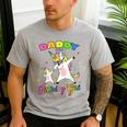 Daddy Of The Birthday Girl Dabbing Unicorn Princess And Dad Men's Casual T-Shirt Sport Grey