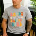 Daddy Of The Birthday Girl Groovy Themed Father Dad Men's Casual T-Shirt Sport Grey