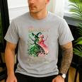 Daddy Of The Birthday Girl Pink And Green Family Matching Men's Casual T-Shirt Sport Grey