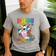 Daddy Of The Birthday Princess Girl Dabbing Unicorn Dad Men's Casual T-Shirt Sport Grey