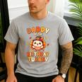 Daddy Of The Birthday Turkey Family 1st Birthday Boy Men's Casual T-Shirt Sport Grey