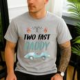 Daddy Dad 2nd Birthday Two Fast Race Car Second Bday Party Men's Casual T-Shirt Sport Grey