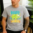 Daddy Dad Saurus Rex Dinosaur Dino For Father Men's Casual T-Shirt Sport Grey
