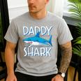 Daddy Shark T Shirt Fathers Day Family Matching Dad Men's Casual T-Shirt Sport Grey