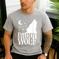 Daddy Wolf Matching Family Tribe Wolves Moon Men's Casual T-Shirt Sport Grey Daddy Wolf Matching Family Tribe Wolves Moon Men's Casual T-Shirt Sport Grey