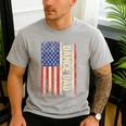 Dance Dad US American Flag Shirt Dancer Dancing Father Men Men's Casual T-Shirt Sport Grey
