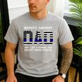 Deputy Sheriff Dad Much Cooler Fathers Day Thin Blue Line Men's Casual T-Shirt Sport Grey