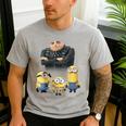 Despicable Me Minions Father's Day 1 Dad Cardboard Sign Men's Casual T-Shirt Sport Grey