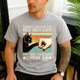 I Didn't Choose The Cat Dad Life Funny Cat Lovers Vintage Men's Casual T-Shirt Sport Grey