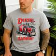 If Diesel Ain't Burnin Then I Ain't Earnin Truck Driver Dad Men's Casual T-Shirt Sport Grey