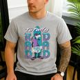 Disney Goofy Totally Rad Dad Father’s Day Surfing Distressed Men's Casual T-Shirt Sport Grey