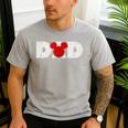 Disney Mickey And Friends Dad Mickey Distressed Text Logo Men's Casual T-Shirt Sport Grey