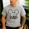 Disney Mickey And Friends Dad Mickey Ears Outline Logo Men's Casual T-Shirt Sport Grey