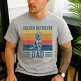 Dog Golden Dad Vintage Golden Retriever Dad Small Men's Casual T-Shirt Sport Grey