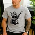 Dog Guitarist Guitar Yorkie Dad Mom For Men Women Men's Casual T-Shirt Sport Grey