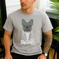 The Dogfather French Bulldog Dad Frenchie Papa T-Shirt Small Men's Casual T-Shirt Sport Grey