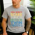 You Don't Scare Me I Have Twin Boys Dad Mom Men's Casual T-Shirt Sport Grey You Don't Scare Me I Have Twin Boys Dad Mom Men's Casual T-Shirt Sport Grey