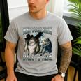 Don't Worry Kitten Daddy's Here Cool Alpha Wolf Meme Men's Casual T-Shirt Sport Grey