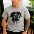 English Mastiff Sketch Drawing Art Dog Lover Mom Dad Women Men's Casual T-Shirt Sport Grey