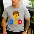 Family Dad Master Builder Building Bricks Blocks Fathers Day Men's Casual T-Shirt Sport Grey