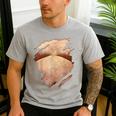 Fat Hairy Guy Big Stomach & Man Boobs Fat Dad BOD Men's Casual T-Shirt Sport Grey
