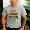 Father Husband Dominican Legend Dominica Dad Father's Day Men's Casual T-Shirt Sport Grey