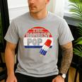 Fathers Day Shirt Cool Dad Bombest Pop Retro 80s Dad Men's Casual T-Shirt Sport Grey