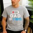 Father's Day Tee Dad Of 2 Boys Man Idea Men's Casual T-Shirt Sport Grey
