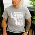 My Favorite Hunting Buddy Calls Me Dad Shirt Men Deer Hunter Men's Casual T-Shirt Sport Grey