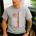 Firefighter Husband Father Fireman For Dad Men's Casual T-Shirt Sport Grey Firefighter Husband Father Fireman For Dad Men's Casual T-Shirt Sport Grey