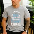 Flight Attendant Shirt For Dad Father Flight Attendant Men's Casual T-Shirt Sport Grey