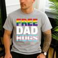 Free Dad Hugs Pride Flag Month LGBTQ Transgender Support Men's Casual T-Shirt Sport Grey Free Dad Hugs Pride Flag Month LGBTQ Transgender Support Men's Casual T-Shirt Sport Grey