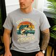 Full Time Dad Part Time Hooker Fishing Humor Fathers Day Men's Casual T-Shirt Sport Grey