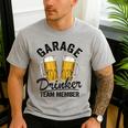 Garage Drinker Team Member Day Drinking Dad Beer Garage Men's Casual T-Shirt Sport Grey