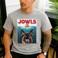 German Shepherd Jowls Hamburger GSG Dog Mom Dog Dad Men's Casual T-Shirt Sport Grey