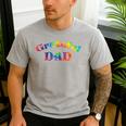 Grateful Dad Fathers Day Tie Dye Letters Shirt For Dads Men's Casual T-Shirt Sport Grey