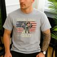 Great Dane Dad Dog Lovers American Flag 4th Of July Men's Casual T-Shirt Sport Grey