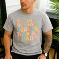 Groovy My Aunt Is So Much Cooler Than My Dad On Back Kids Men's Casual T-Shirt Sport Grey