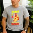 Hilarious Hot Dog Dad Joke Text Pun Dirty Joke -Barbecue Men's Casual T-Shirt Sport Grey