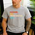 Husband Dad Firepit Master Hero Men's Casual T-Shirt Sport Grey