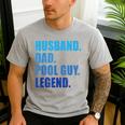 Husband Dad Pool Guy Legend Men Men's Casual T-Shirt Sport Grey Husband Dad Pool Guy Legend Men Men's Casual T-Shirt Sport Grey