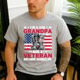 I'm A Dad Grandpa And Veteran Papa Grandpa Fathers Day Men Men's Casual T-Shirt Sport Grey