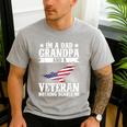 I'm A Dad Grandpa And A Veteran US Flag Veterans Day Men's Casual T-Shirt Sport Grey