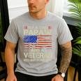 I'm A Dad Papaw And Veteran Retro Dad Papa Grandpa Men's Casual T-Shirt Sport Grey