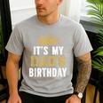 It's My Dad's Birthday Party Family Matching Small Men's Casual T-Shirt Sport Grey