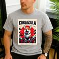 Japanese Art Corgi Dog Mom Dad Men's Casual T-Shirt Sport Grey