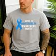 June Is Men’s Health Awareness Month Ribbon For Dad Grandpa Men's Casual T-Shirt Sport Grey