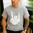 Just A Dad Who Always Came Back 2 Sided Skeleton Men's Casual T-Shirt Sport Grey