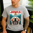 Light Golden Retriever Jowls Top Paws Cream Lab Dog Mom Dad Men's Casual T-Shirt Sport Grey
